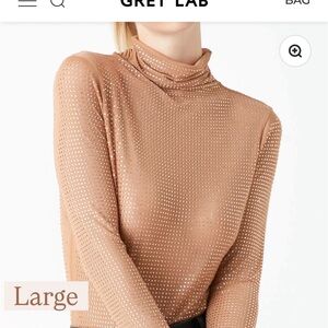 GREY LAB Cowl Neck Tan Sweater
